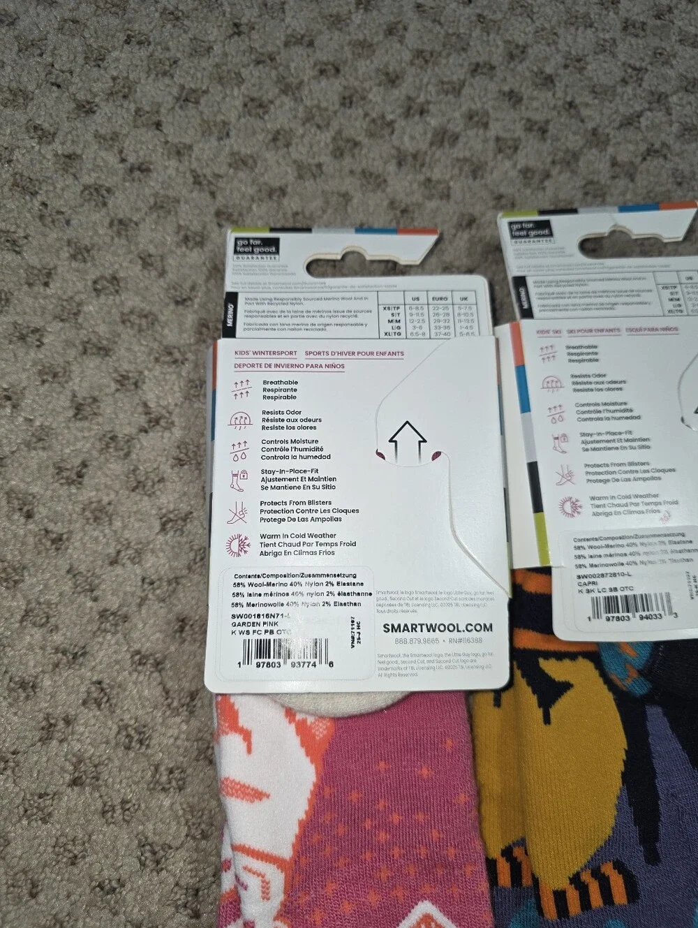 Smartwool Large Kids Ski Winter over the calf Socks Bundle